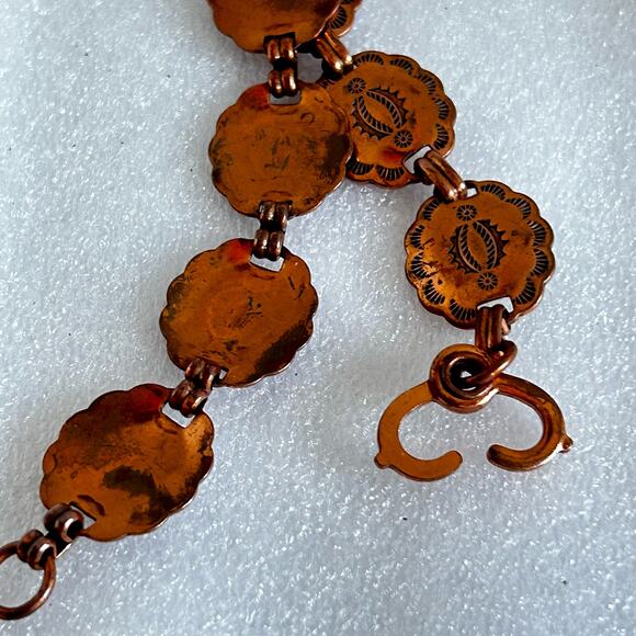 Copper Southwest Style Medallion Link Bracelet - Picture 6 of 12